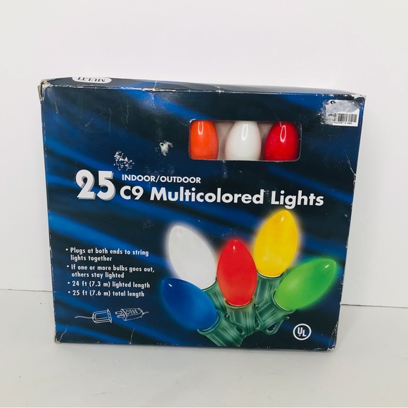 C9 Indoor/Outdoor Multicolored Christmas Lights 25 25’ Each - Lot Of Two Boxes - Picture 4 of 4